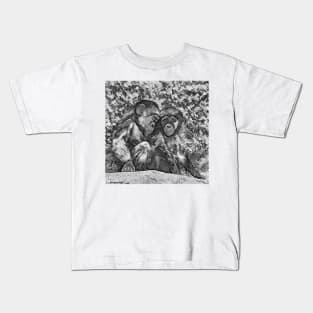 AnimalArtBW Chimpanzee 001 Kids T-Shirt